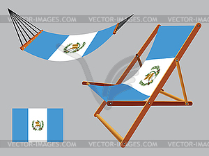 Guatemala hammock and deck chair set - vector clipart