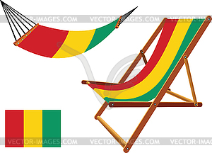 Guinea hammock and deck chair set - vector clipart