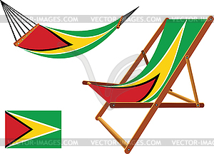 Guyana hammock and deck chair set - vector image