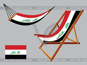 Iraq hammock and deck chair set - stock vector clipart