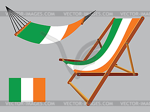 Ireland hammock and deck chair set - vector image