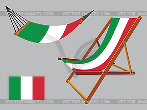 Italy hammock and deck chair set - royalty-free vector image