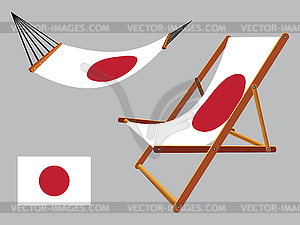 Japan hammock and deck chair set - vector image