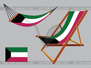 Kuwait hammock and deck chair set - stock vector clipart