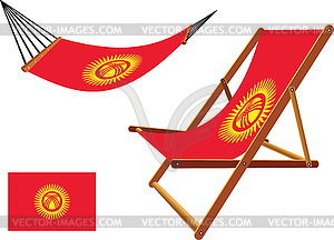 Kyrgyzstan hammock and deck chair set - vector image