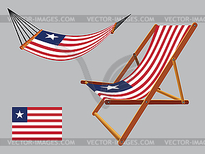 Liberia hammock and deck chair set - vector clipart