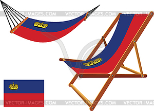 Liechtenstein hammock and deck chair set - vector image