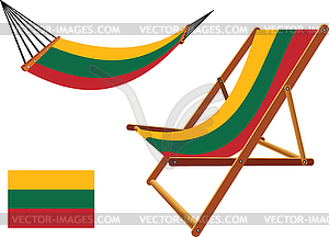 Lithuania hammock and deck chair set - vector clipart