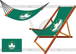 Macau hammock and deck chair set - vector clipart