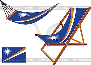 Marshall islands hammock and deck chair set - vector clipart