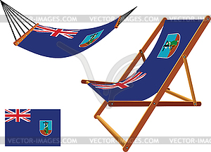 Montserrat hammock and deck chair set - royalty-free vector image