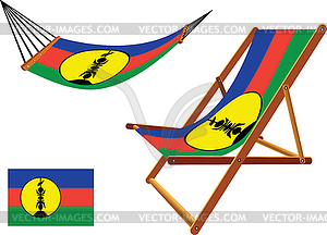 New caledonia hammock and deck chair set - vector image