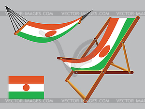 Niger hammock and deck chair set - vector image