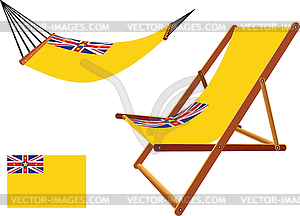 Niue hammock and deck chair set - stock vector clipart