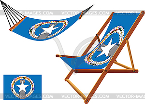 Northern mariana islands hammock and deck chair set - royalty-free vector image