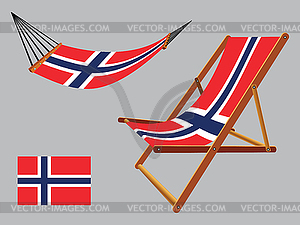 Norway hammock and deck chair set - vector clipart