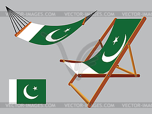Пакистан гамак и шезлонг набор - векторное изображение EPS