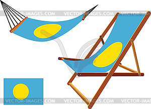 Palau hammock and deck chair set - vector image