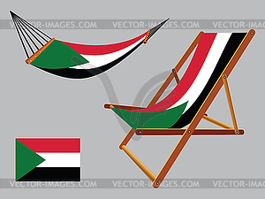 Palestine hammock and deck chair set - vector image