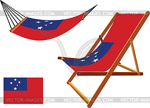 Samoa hammock and deck chair set - stock vector clipart