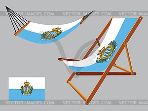 San marino hammock and deck chair set - vector clip art