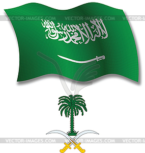 Saudi arabia textured wavy flag - vector clip art