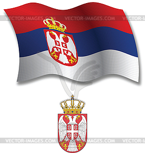 Сербия текстурированные флаг волнистые - рисунок в векторе