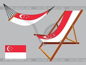 Singapore hammock and deck chair set - vector clip art