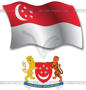 Singapore textured wavy flag - vector clipart / vector image