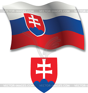 Slovakia textured wavy flag - vector image