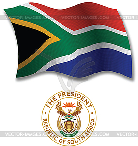 South africa textured wavy flag - vector image