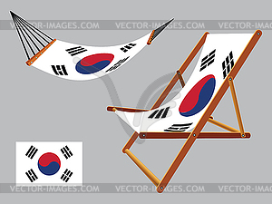 Южная Корея гамак и шезлонг набор - векторный дизайн