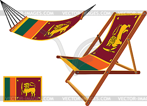 Sri lanka hammock and deck chair set - royalty-free vector image