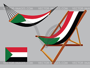 Sudan hammock and deck chair set - vector clipart