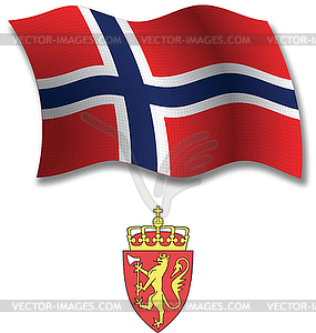 Svalbard textured wavy flag - vector clip art