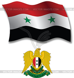 Сирия текстурированные флаг волнистые - изображение в векторе / векторный клипарт
