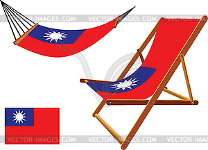 Taiwan hammock and deck chair - vector image