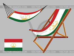 Tajikistan hammock and deck chair - vector clipart