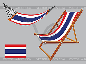 Thailand hammock and deck chair - vector clipart