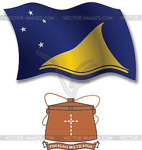 Tokelau textured wavy flag - vector image