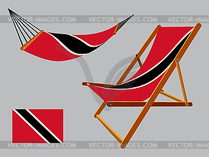 Trinidad and tobago hammock and deck chair - vector image