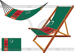 Turkmenistan hammock and deck chair - vector image