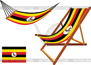 Uganda hammock and deck chair - vector clip art