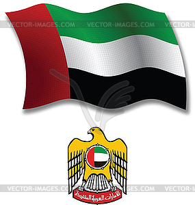 United arab emirates textured wavy flag - vector clipart