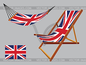 United kingdom hammock and deck chair - vector EPS clipart