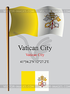 Ватикан волнистые флаг и координаты - векторный дизайн