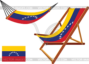 Venezuela hammock and deck chair - vector image