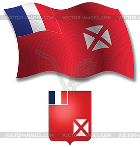 Wallis and futuna textured wavy flag - vector image