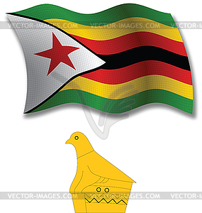 Zimbabwe textured wavy flag - vector image