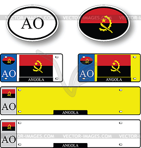 Angola auto set - vector clipart